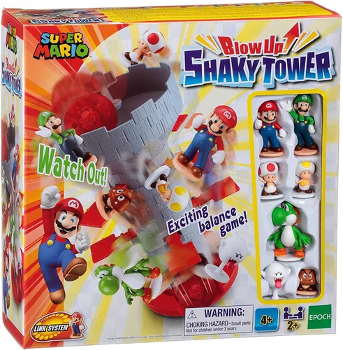 Miniatura 6 de Epoch Games Super Mario Blow Up! Shaky Tower Juego de equilibrio – Juego de habilidad y acción de mesa con figuras de acción coleccionables de Super