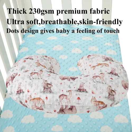 Miniatura 7 de Set de fundas para almohada de lactancia Dot 2 piezas, fundas ultra suaves compatibles con almohada Boppy, almohada estándar para bebé niño niña