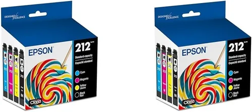 Epson 212 Claria Ink - Paquete combinado de cartuchos de color y negro de capacidad estándar (T212120-BCS) funciona con Workforce WF-2830,2850 y