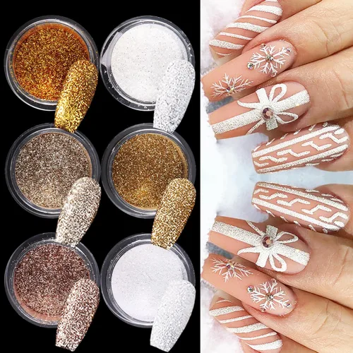 Miniatura 8 de Juego de polvo de purpurina reflectante, 8 colores de purpurina de diamante para uñas, polvo de purpurina suelto plateado, rosa, morado, verde