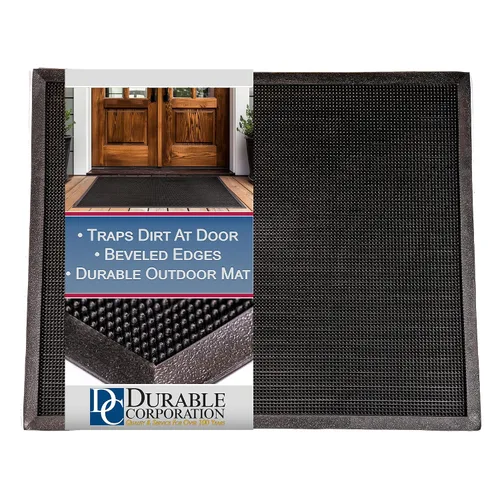 Miniatura 6 de Alfombrilla de entrada de goma de alta resistencia para áreas exteriores de Durable Corporation., 36" x 72", Negro, 1