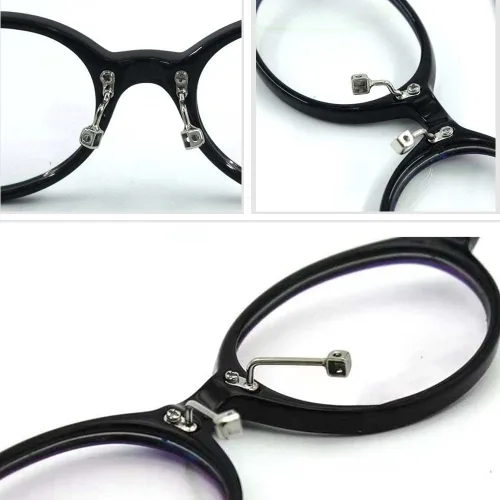 Miniatura 5 de Almohadillas de nariz para anteojos, brazo de metal de repuesto, puente de nariz tipo atornillado/empujador, parte de gafas para gafas, lentes