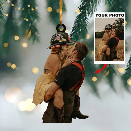 Miniatura 2 de Adorno de Árbol de Navidad Personalizado, Adorno de Forma Plana con Foto Personalizada, Adornos Acrílicos Planos 2D, Adornos Acrílicos con Foto
