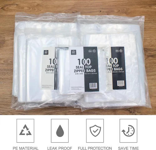 Miniatura 4 de Bolsas de plástico de polietileno transparentes con cierre de cremallera resellable de 6" x 9" (1000 bolsas) de 2 mil