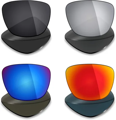 Mryok - 4 pares de lentes polarizadas de repuesto para gafas de sol eléctricas Knoxville XL - Stealth negrorojo fuegoazul hielotitanio plateado