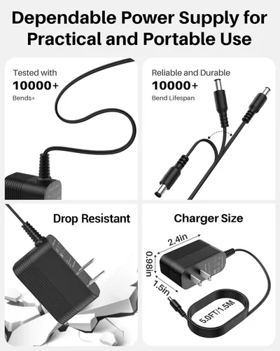 Miniatura 4 de Adaptador de corriente 5V 2A Cargador de 5V Fuente de alimentación CC para conmutación regulada con 10 tomas intercambiables para 2000mA 1500mA