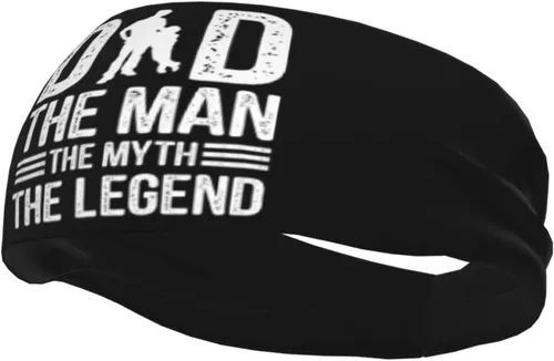 Miniatura 3 de Dad The Man The Myth The Legend Headband for Men Women Sports Sweatband for Fitness Exercise Moisture Wicking Running Yoga Hairbands