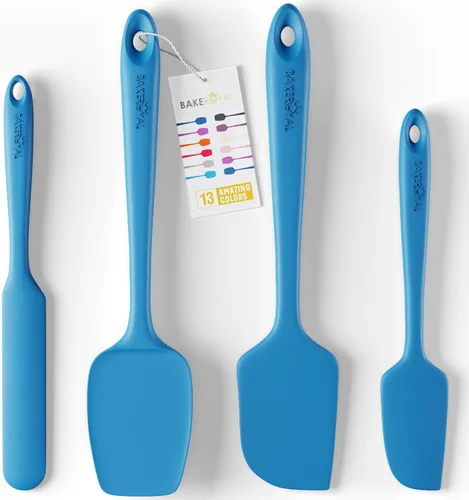 BakeRoyal Juego de espátulas de silicona – 4 espátulas de goma de silicona resistente al calor 600 °F para tareas diarias – Espátulas de cocina de