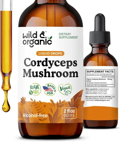 Miniatura 8 de Wild & Organic Cordyceps Cápsulas de 1200 mg - Apoyo inmunológico - Suplemento en polvo de hongos Cordyceps - Extracto de micelio puro - Vegano, sin