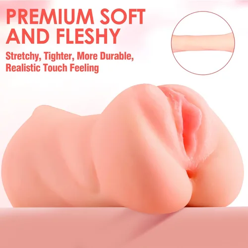 Miniatura 4 de ZEMALIA - Masturbador masculino 3 en 1, vagina de bolsillo con boca realista, vagina texturizada y ano apretado. Juguete para sexo oral, bombeo