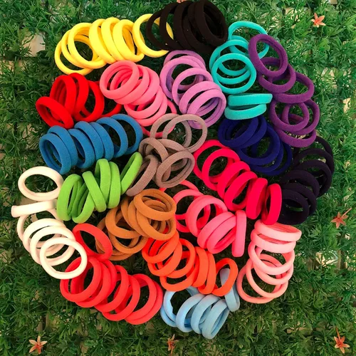 Miniatura 4 de XIMA 60 ligas elásticas de nailon para el cabello, bandas para el cabello, sin arrugas, tela elástica, grandes y elásticas, soportes para cola de 60