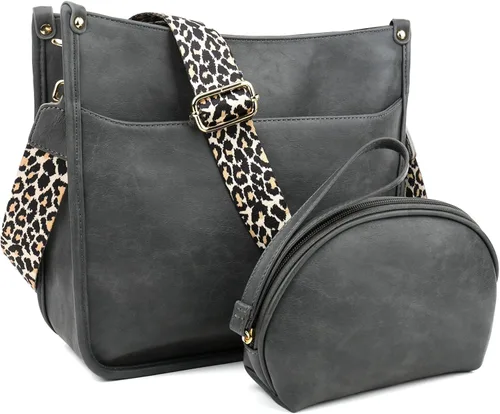 Miniatura 7 de KOGTLA Bolsos cruzados de cuero Hobo con correa de guitarra para mujer