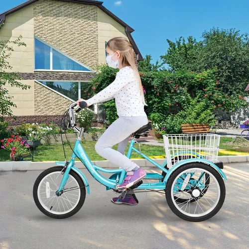 Miniatura 8 de LILYPELLE Triciclo triciclo de 16 pulgadas para principiantes y bicicletas de 3 ruedas de una sola velocidad, bicicletas de tres ruedas con cesta