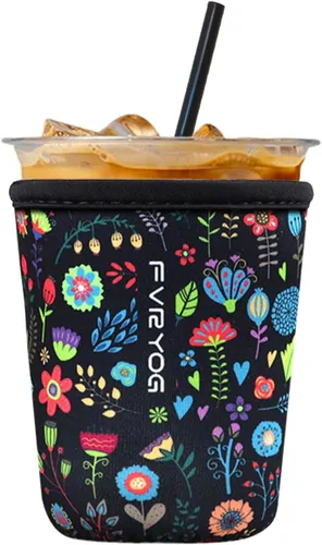 Miniatura 35 de Fundas de neopreno reutilizables aisladas para café helado, fundas para tazas de café helado, fundas para bebidas heladas y calientes
