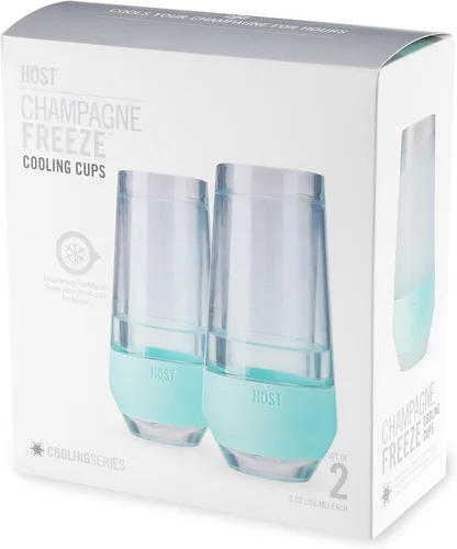 Miniatura 12 de HOST Champagne Freeze - Vasos de vino sin tallo de doble pared, vasos de enfriamiento para congelador con gel de enfriamiento activo y agarre
