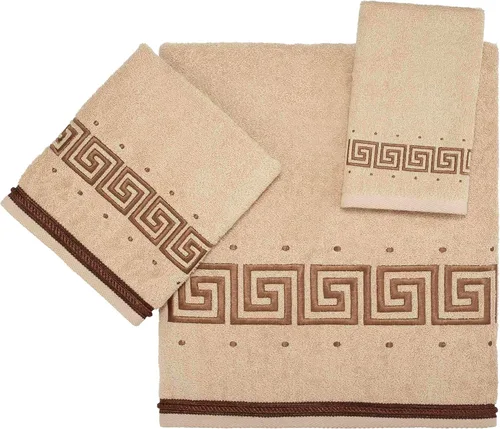 Miniatura 20 de Avanti Linens Medallón - Colección de puños trenzados suaves, toalla de mano, granito