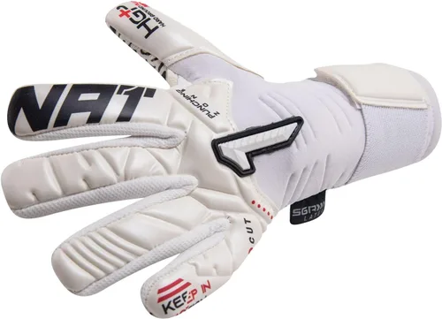 Miniatura 5 de Rinat Kratos-Prime Guantes de portero – Látex XP súper suave Corte negativo Absorción de impactos Correa ajustable Pulsera elástica Blanco