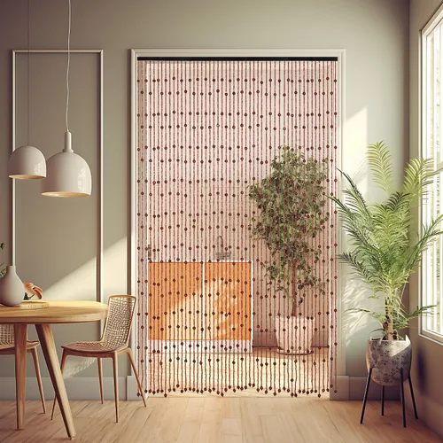 Miniatura 3 de Cortinas de cuentas Foreate para puertas hechas a mano con cuentas de madera y bambú, cortina bohemia colgante hippie para pasillos y ventanas, 38