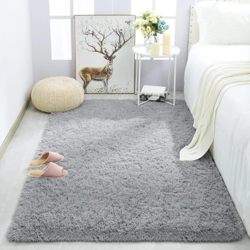 Miniatura 44 de Merelax Alfombra Moderna Suave y Esponjosa Shaggy para Dormitorio Sala de Estar Decoración de Sillas Pequeñas Alfombras Tapetes para Pies Piso, Verde