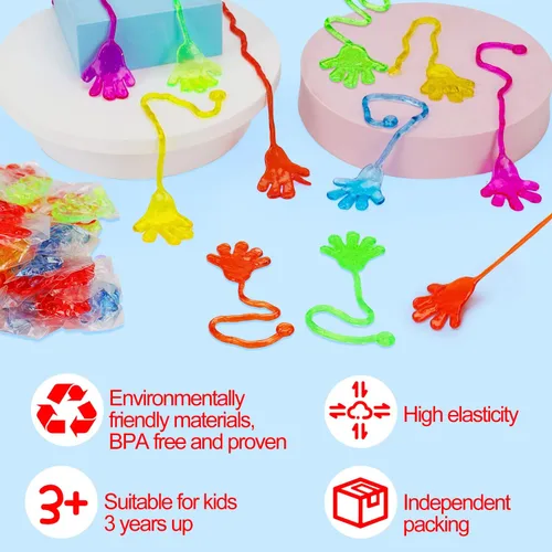 Miniatura 7 de 100 unidades de manos adhesivas para fiestas de cumpleaños para niños de 4 a 8 a 12 años, regalos de graduación para bolsas de regalos para el aula