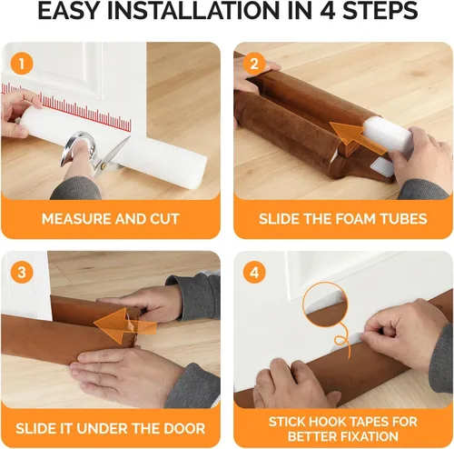 Miniatura 6 de Fowong Tope para Puerta de 36 Pulgadas con Insonorización; Topes para Corriente de Aire Sellados para Puertas Interiores y Exteriores, Bloqueador