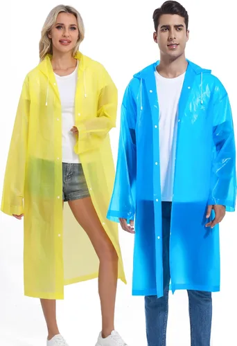 Miniatura 111 de 2 abrigos de lluvia de Borogo para adultos, chaquetas de lluvia reutilizables para hombres y mujeres