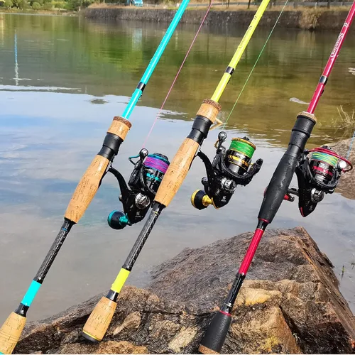 Miniatura 7 de Sougayilang Fishing Rod and Reel Combo, Stainless Steel Guides Fishing Pole with Spinning Reel Combo for Saltwater and Freshwater Azul - M/MH Twin