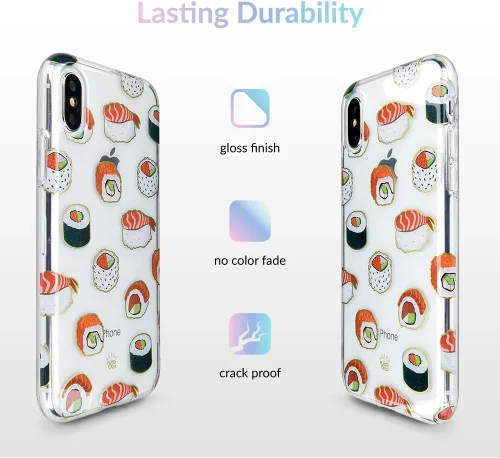 Miniatura 5 de VELVET CAVIAR Compatible con iPhone Xs Max Sushi para mujeres y niñas, bonitas fundas protectoras transparentes para teléfonos