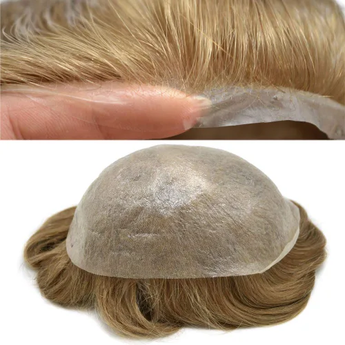 Miniatura 17 de Tupé para hombres, sistema de unidades de cabello humano real, pieza de cabello humano real para hombres, extensiones de pelo de tupé, línea capilar