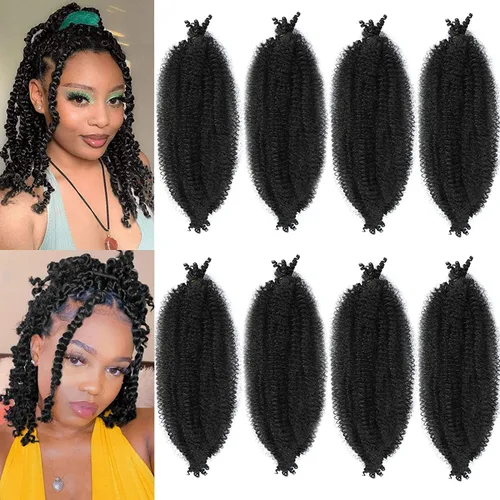 Miniatura 37 de Marley Twist - Cabello trenzado de 10 pulgadas, cabello trenzado preseparado y afro trenzado, 8 paquetes para rastas sintéticas desgastadas