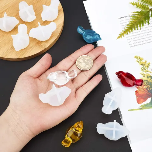 Miniatura 3 de arricraft 10 moldes de resina de silicona 3D para pájaros, moldes de fundición de resina epoxi para joyería de resina UV, manualidades