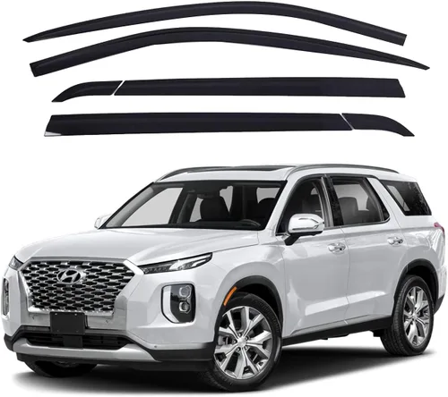 AUTOCLOVER - Juego de 6 protectores de lluvia con cinta adhesiva para Hyundai Palisade 2020 2021 2022 2023 2024 / deflectores de ventana, persianas