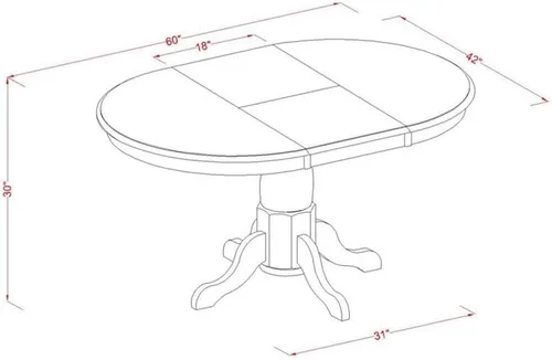 Miniatura 6 de East West Furniture POPL7-SBR-W - Juego de 7 piezas compuesto por una mesa ovalada de madera con hoja de mariposa y 6 sillas de comedor, 42 x 60