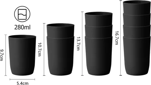 Miniatura 4 de Topsky Paquete de 4 vasos de baño – Plástico reutilizable para cepillo de dientes, enjuague bucal, cepillado