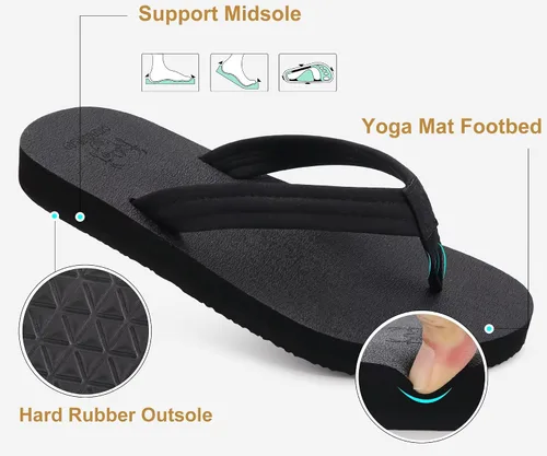 Miniatura 5 de KuaiLu Chanclas con soporte de arco para mujer, cómodas, ligeras, suaves, acolchadas, para yoga, sandalias para caminar