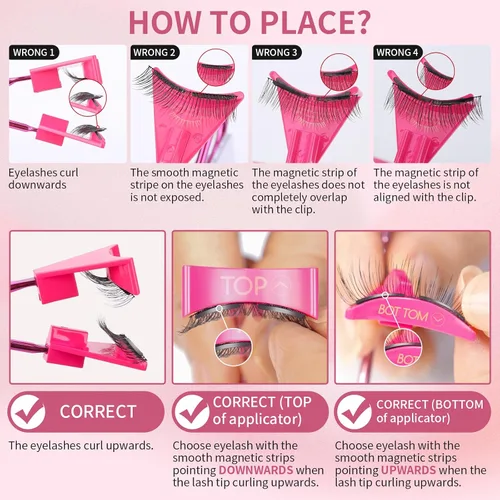 Miniatura 5 de Pestañas magnéticas dobles, pestañas magnéticas sin delineador de ojos 4D aspecto natural, reutilizables, fáciles de usar, pestañas postizas
