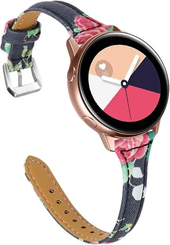 Miniatura 13 de JOYOZY Correa de cuero compatible con Samsung Galaxy Watch 6/7/FE/5/4 de 40 mm, 44 mm, Active (40 mm)/2 (40 mm) (44 mm), correa de muñeca delgada