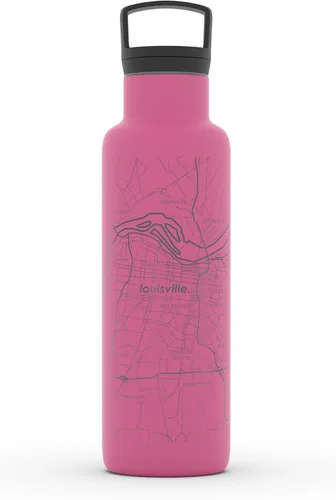 Miniatura 66 de Well Told Botella de agua aislada con mapa de Washington DC grabado, botella de acero inoxidable grabada (21 onzas, blanco) botella aislada de mapa
