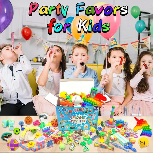 Miniatura 2 de Paquete de 125 juguetes fidget surtidos para niños de 4-8-12, juguetes para aliviar el estrés y la ansiedad para obsequios de fiesta, rellenos