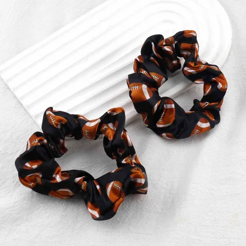 Miniatura 2 de Coleteros de fútbol negros elásticos deportivos para el cabello, bandas elásticas de seda para el cabello, accesorios para el cabello para mujeres