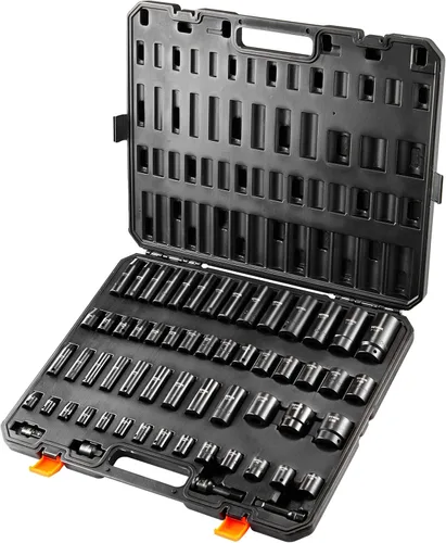 Miniatura 9 de VEVOR Juego de Llaves de Impacto 3/8" y 1/2", Juego de Llaves 59 Piezas SAE 5/16" a 1-1/4" y Métrico 6-32mm, Acero de Aleación Cr-Mo de 6 Puntos
