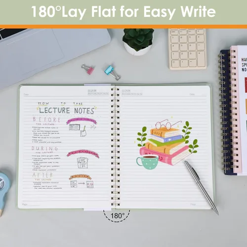 Miniatura 3 de LABUK Cuaderno de espiral de 8.5 x 11 pulgadas, cuadernos A4 de tapa dura para mujer, 55 hojas y 110 páginas, diario grande para el trabajo
