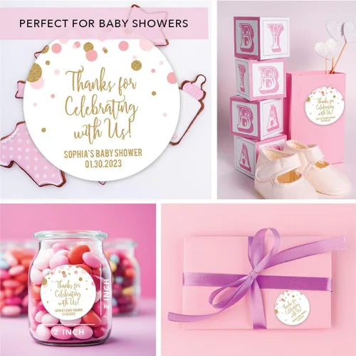 Miniatura 2 de Andaz Press Colección de fiesta de baby shower de niña con purpurina de oro rosa rubor, pancarta colgante con cuerda, Welcome Baby!, 5 pies, 1 juego
