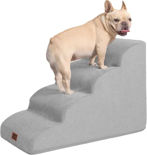 Miniatura 40 de EHEYCIGA Rampa de escaleras curvadas para perros pequeños de 15.7 pulgadas de alto, escalones para perros de 3 escalones para sofá y silla