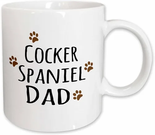 Miniatura 9 de 3dRose Cocker Spaniel Dog Dad - Taza de 11 onzas, color negro