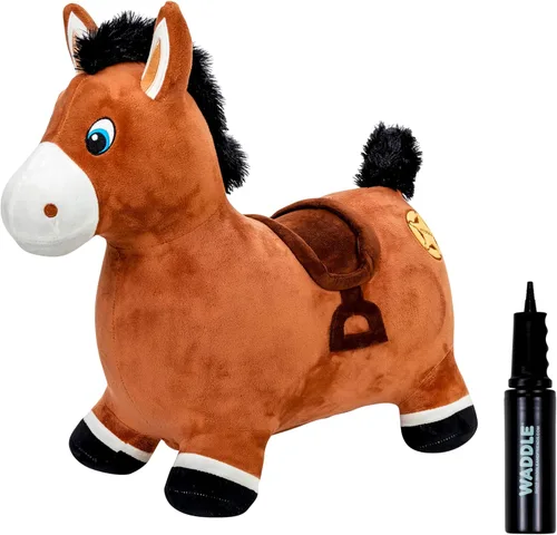 Miniatura 16 de WADDLE Bouncy Hopper - Peluche inflable de animales para interiores y exteriores, juguete para niños pequeños y niños, bomba incluida, niños y niñas