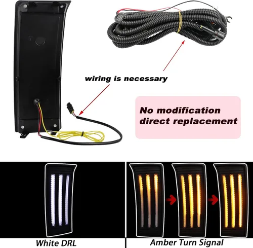 Miniatura 3 de Kit de luz antiniebla frontal LED completa DRL para Toyota Tundra 2022 2023 parachoques de repuesto, función como luces direccionales secuenciales