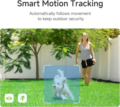 Miniatura 7 de Noorio Cámara de seguridad 2K de doble lente para exteriores, cámaras exteriores para enchufe de seguridad del hogar, seguimiento automático PTZ