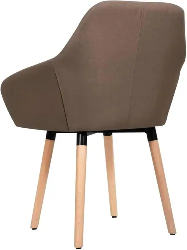 Miniatura 3 de Modern Dining Chairs for Dining Room, Brown Fabric Upholstered Kitchen Chairs, Solid Wood Legs, Easy Assembly