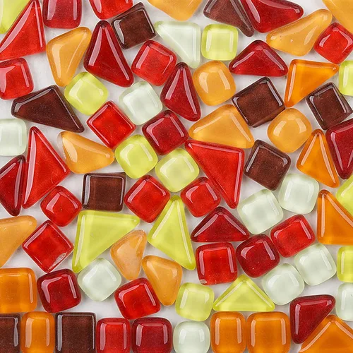 Miniatura 11 de Azulejos de mosaico de 7.05 oz, paquete de azulejos de mosaico de vidrio de cristal, suministros para decoración del hogar, manualidades, platos